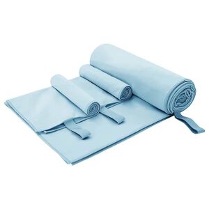 vidaXL Sporta dvieļu komplekts 3 gab. Zila 210 x 100 cm