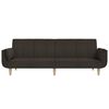 vidaXL 2-vietīga dīvāngulta ar diviem spilveniem, tum&scaron;i brūns audums