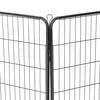 vidaXL nožogojums suņiem, 8 paneļi, 80x100 cm, tērauds, melns