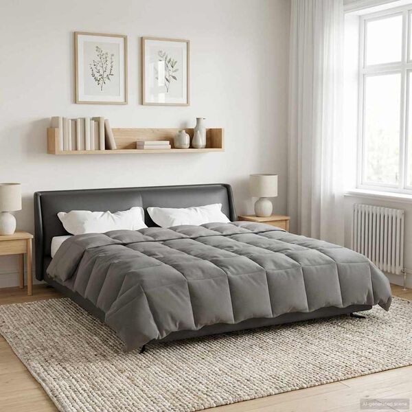 vidaXL Pilnas gada sega Tiltiņ&scaron; Gai&scaron;i pelēks 240 x 260 cm Mikro&scaron;ķiedra