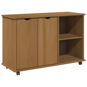 vidaXL Rito&scaron;ais skapis Medus brūns 100 x 39 x 65,5 cm Cieta priede
