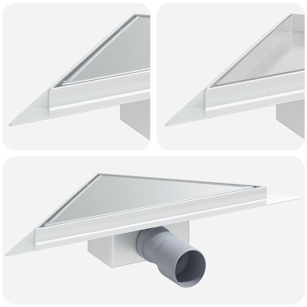 vidaXL 2 vienā trīsstūra du&scaron;as noteka Sudraba 25 x 25 cm