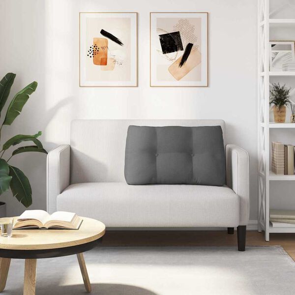 vidaXL Atpakaļ spilvens Tum&scaron;i pelēks 80 x 24 x 50 cm audums