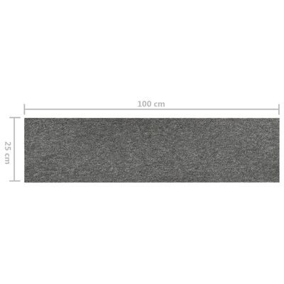 vidaXL paklājflīzes, 16 gab., 4 m², 25x100 cm, pelēkas