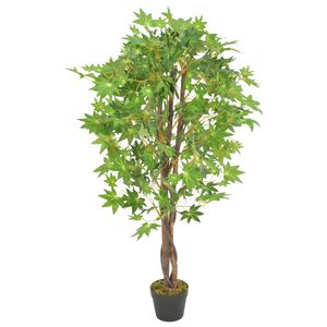 vidaXL mākslīgais augs, kļavas koks ar podiņu, zaļ&scaron;, 120 cm