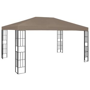 vidaXL dārza nojume, 4x3 m, pelēkbrūna