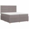 vidaXL Kontinentālā gulta ar matraci Pelēkbrūna 200 x 200 cm Audums