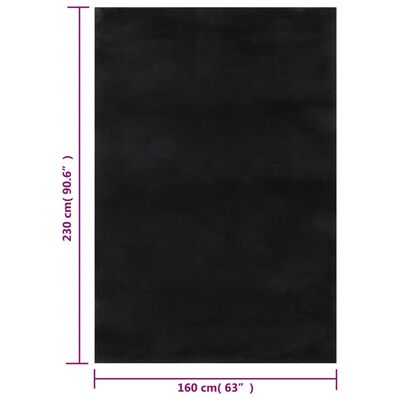 vidaXL paklājs, 160x230 cm, mazgājams, neslīdoša pamatne, melns