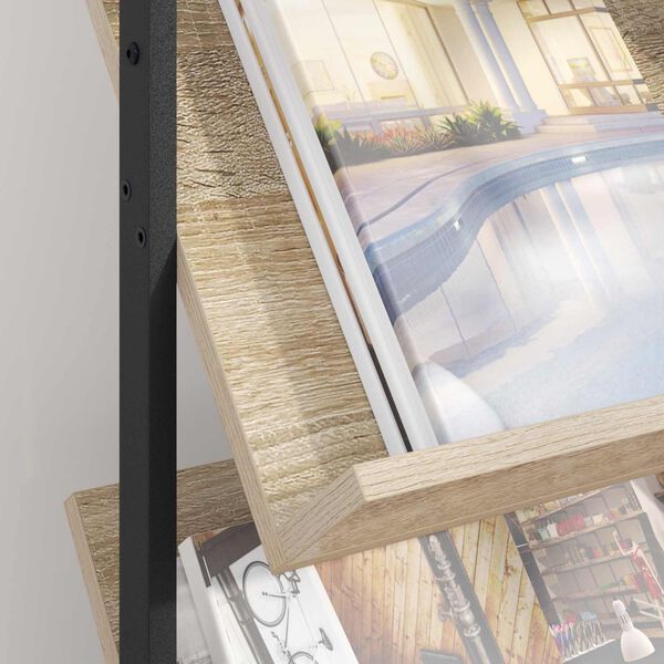 vidaXL Žurnālu statīvs ar plauktu Sonoma ozols 68 x 40 x 123.5 cm