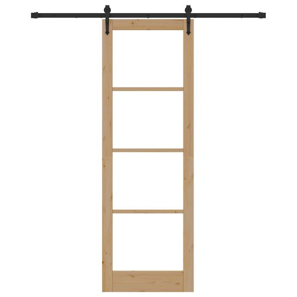 vidaXL Slīdo&scaron;ās durvis Dabīgs un melns 78 x 232 cm