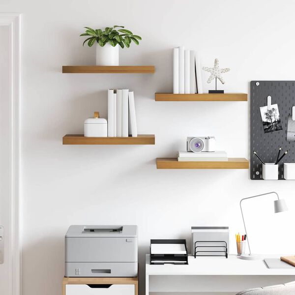 vidaXL Sienas plaukts 4 pcs Brūna 50 x 23 x 4 cm Inženierijas koks