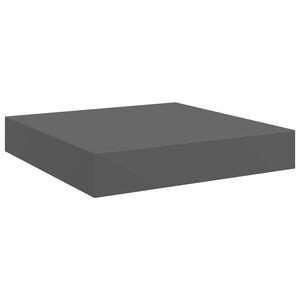 vidaXL sienas plaukts, spīdīgi pelēks, 23x23,5x3,8 cm, MDF