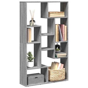 vidaXL grāmatu plaukts, pelēka koka, 72x20x120,5 cm, inženierijas koks
