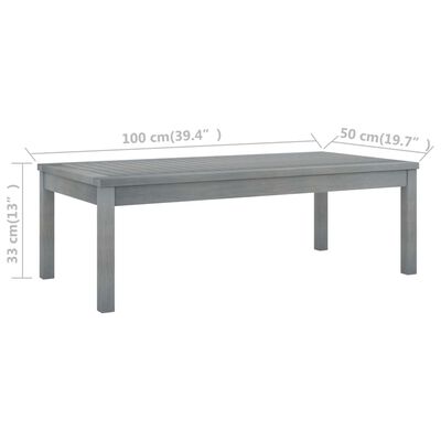 vidaXL kafijas galdiņš, 100x50x33 cm, akācijas masīvkoks