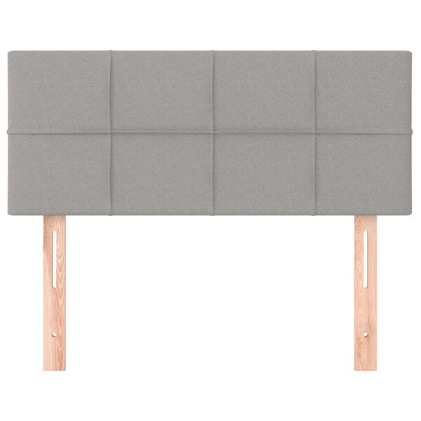 vidaXL gultas galvgalis, 100x5x78/88 cm, gai&scaron;i pelēks audums