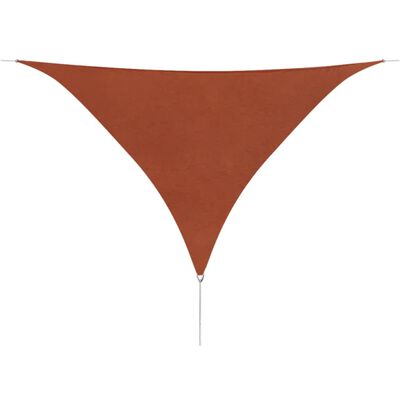 vidaXL saulessargs, 5x5x5 m, trijstūra forma, sarkanbrūns audums