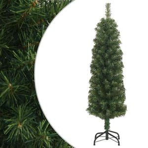 vidaXL mākslīgā Ziemassvētku egle ar statīvu, &scaron;aura, zaļa, 150 cm, PVC