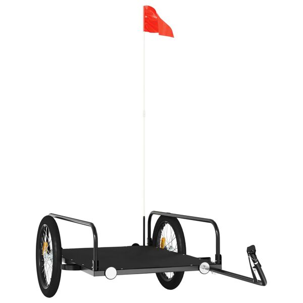 vidaXL velosipēda piekabe, 135x70x37 cm, dzelzs, melna