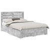 vidaXL Gultas rāmis Betona pelēks 140 x 190 cm Inženierijas koks