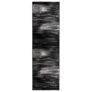 vidaXL Skrējēju paklājs FLORNES Austs Melns Otas 67 x 150 cm PP 7 mm