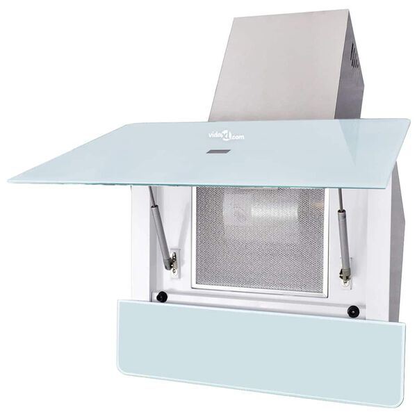 vidaXL tvaiku nosūcējs, rūdīts stikls, balts, 600 mm