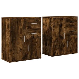 vidaXL kumodes 2 gab., ozolkoka krāsa, 60x31x70 cm, inženierijas koks