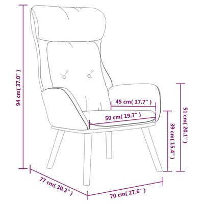vidaXL atpūtas krēsls, gaiši pelēks, audums un PVC
