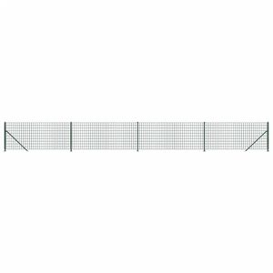 vidaXL stiepļu žogs ar atloku, 1x10 m, zaļ&scaron;