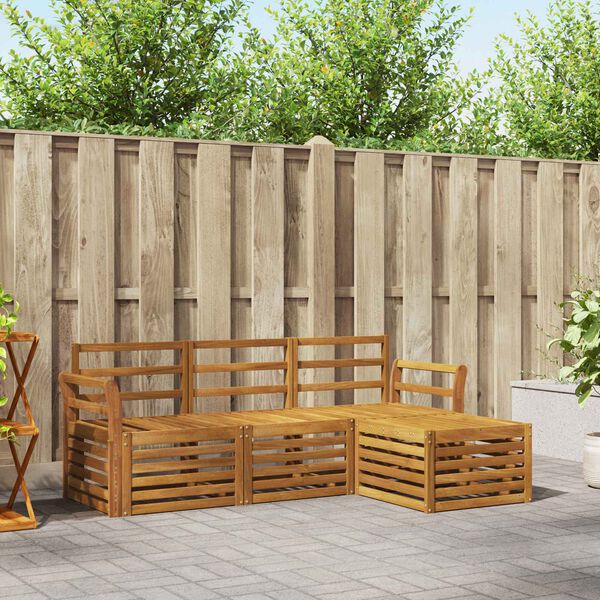 vidaXL Dīvāna komplekti 4 pcs Dabiska Cietā akācijas koks