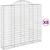 vidaXL arkveida gabiona grozi, 8 gb., 200x50x180/200cm, cinkota dzelzs