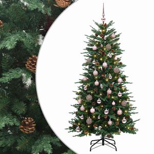 vidaXL Mākslīgā Saliekamā Ziemassvētku Egle 150 cm 150 LED Silti balts