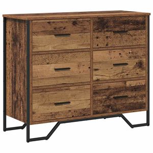 vidaXL Drīzā rokas 6-Atvilktne Vecs koks 91 x 35,5 x 74,5 cm
