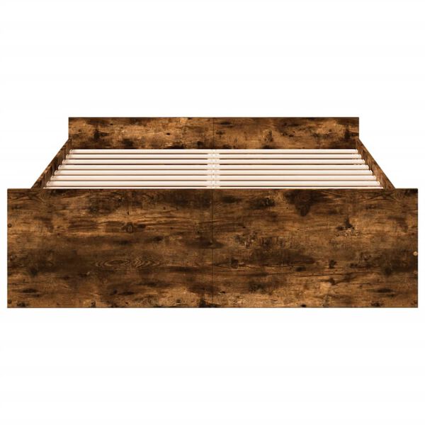 vidaXL gultas rāmis ar atvilktnēm, ozola, 135x190cm, inženierijas koks