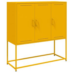 vidaXL augstais skapītis, sinepju dzeltens, 100,5x39x107 cm, tērauds