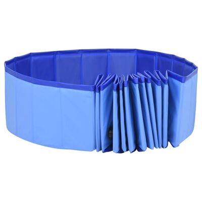vidaXL suņu baseins, salokāms, zils, 300x40 cm, PVC