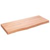 vidaXL sienas plaukts, gai&scaron;i brūns, 100x40x(2-6) cm, ozola masīvkoks