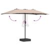 vidaXL Dārza parasols Pelēkbrūna 385 x 209 x 244 cm Poliesters