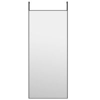 vidaXL durvju spogulis, melns, 40x100 cm, stikls un alumīnijs