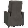 vidaXL masāžas krēsls, paceļams, tum&scaron;i pelēks mikro&scaron;ķiedras audums