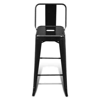 vidaXL bāra krēsli, 2 gab., melns tērauds