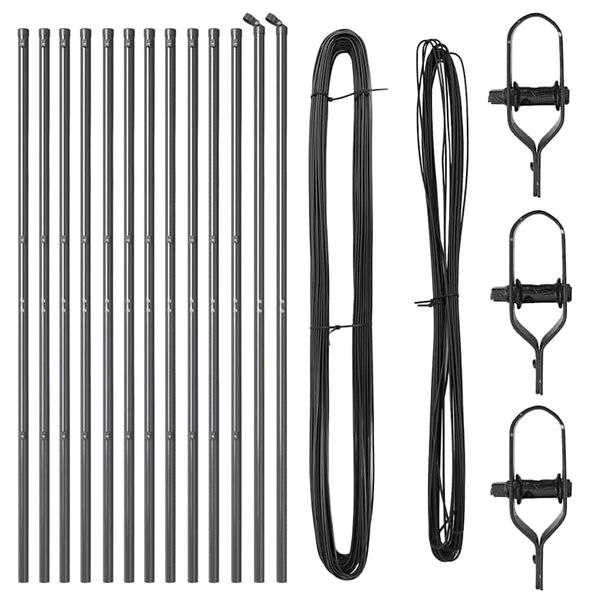 vidaXL Žoga āķis 13 pcs Pelēka Tērauds