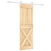 vidaXL Slīdo&scaron;ās durvis Dabisks un balts 70 x 210 cm Cieta priedes koks