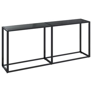 vidaXL konsoles galdiņ&scaron;, melns, 180x35x75,5 cm, rūdīts stikls