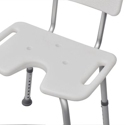 vidaXL dušas krēsls, alumīnijs, balts
