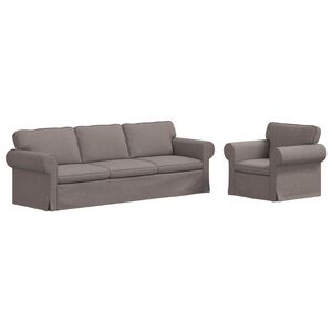 vidaXL Dīvānu komplekts 2 pcs Pelēkbrūna 245 x 82 x 80 cm audums