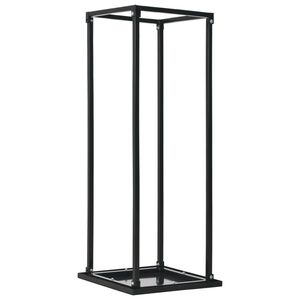 vidaXL malkas statīvs ar pamatni, 37x37x113 cm, tērauds, melns