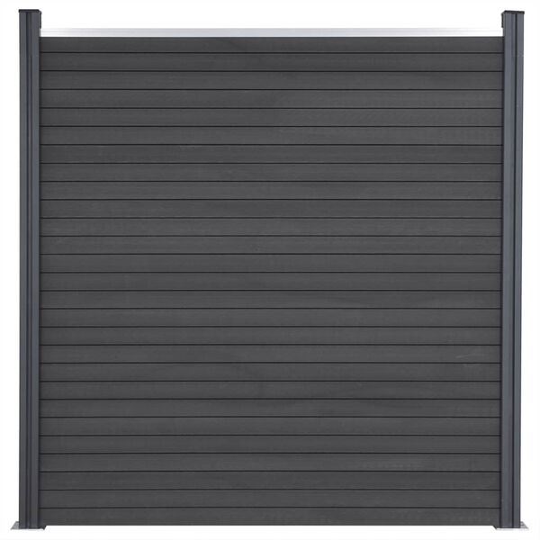 vidaXL žoga panelis, pelēks, 180x186 cm, WPC