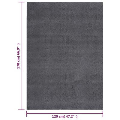 vidaXL paklājs, 120x170 cm, mazgājams, neslīdoša pamatne, pelēks
