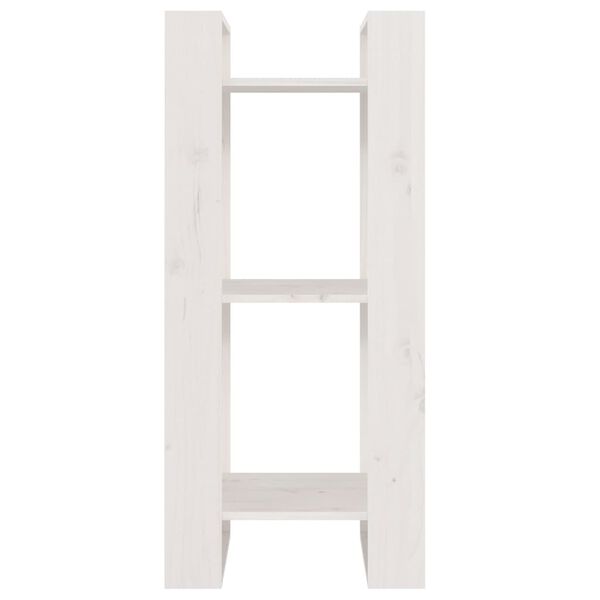 vidaXL grāmatu plaukts, balts, 41x35x91 cm, priedes masīvkoks