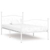 vidaXL gultas rāmis ar redeļu pamatni, balts, 100x200 cm, metāls